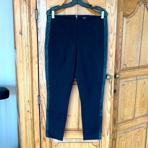 J. Crew tuxedo leggings skinny ponte pant with leather tuxedo stripe